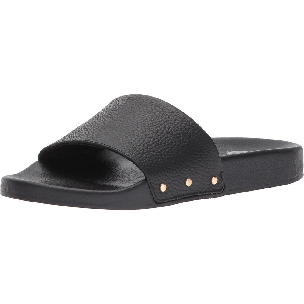 Dr. Scholl's Original Collection Pisces Leather Slide Sandals Black Women 6M NWT